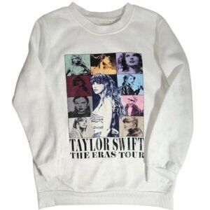 Taylor Swift Eras Tour White Sweatshirt Unisex Size Small DAMAGED Read Descripti